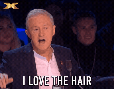 A Man Says I Love The Hair In Front Of A Crowd GIF