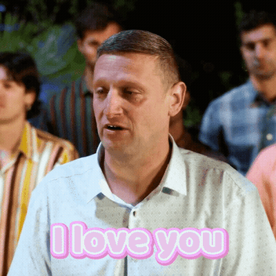 A Man Says I Love You In A Pink Sticker GIF