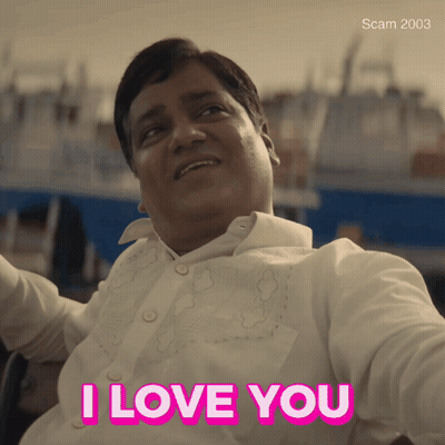 A Man Says I Love You In Pink Letters GIF