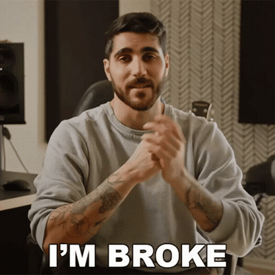 A Man Says I 'M Broke With His Hands Together GIF