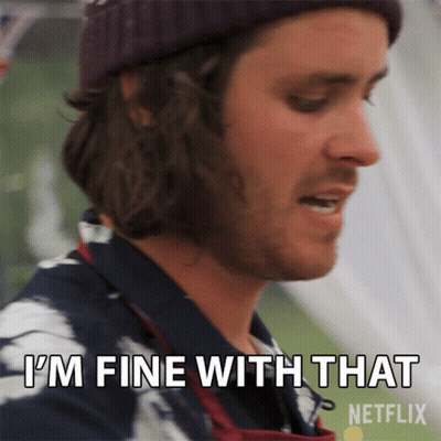 A Man Says I 'M Fine With That In Front Of A Netflix Logo GIF