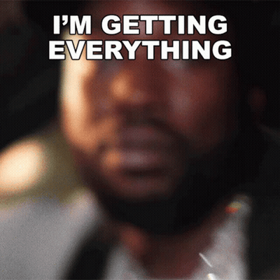 A Man Says I 'M Getting Everything In Front Of A Blurry Face GIF