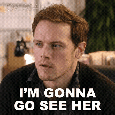 A Man Says " I 'M Gonna Go See Her " While Wearing A Black Shirt GIF