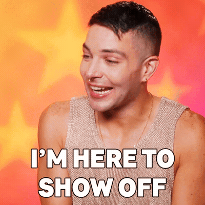 A Man Says I 'M Here To Show Off In Front Of A Flaming Background GIF