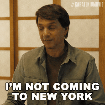 A Man Says I 'M Not Coming To New York With His Eyes Closed GIF