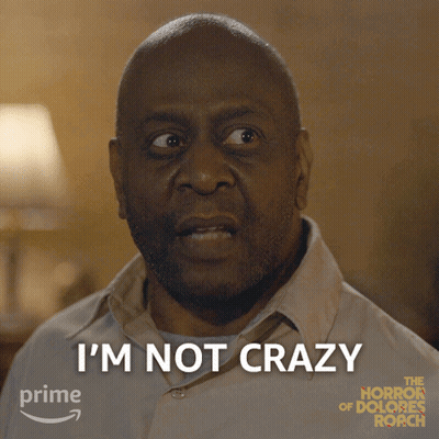 A Man Says " I 'M Not Crazy " In Front Of A Prime Logo GIF