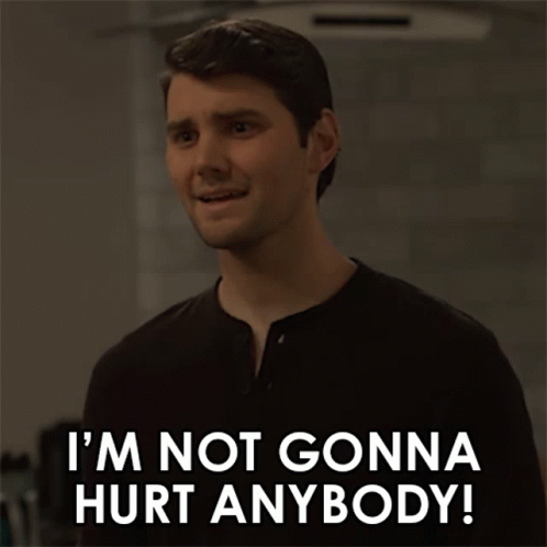 A Man Says " I 'M Not Gonna Hurt Anybody " In A Kitchen GIF