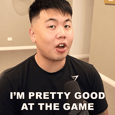 A Man Says I 'M Pretty Good At The Game In A Black Shirt GIF