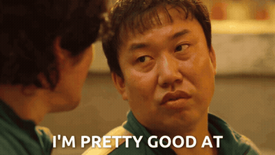 A Man Says I 'M Pretty Good At While Talking To Another Man GIF