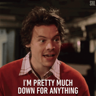 A Man Says I 'M Pretty Much Down For Anything In A Snl Advertisement GIF