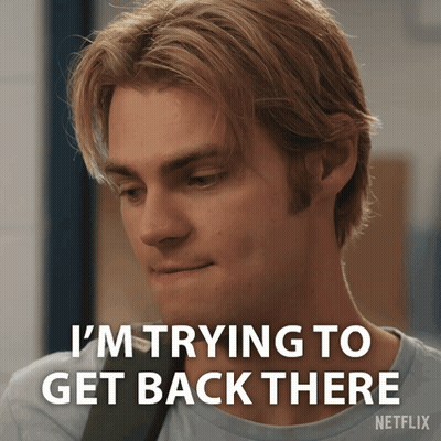 A Man Says I 'M Trying To Get Back There In A Netflix Ad GIF