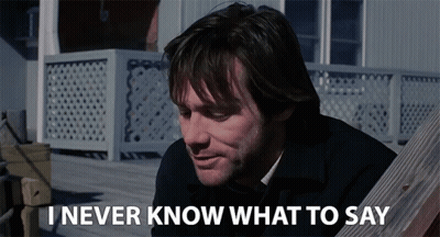 A Man Says I Never Know What To Say In Front Of A Building GIF