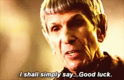 A Man Says " I Shall Simply Say Good Luck " In A Close Up GIF