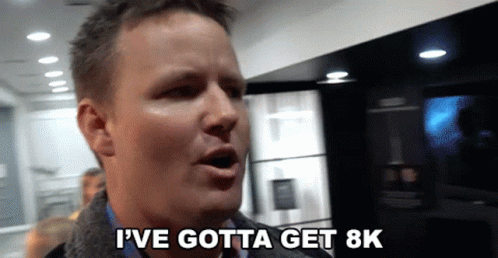 A Man Says " I 'Ve Gotta Get 8K " In A Kitchen GIF