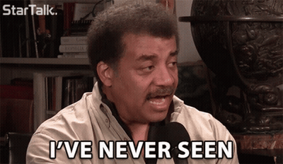 A Man Says " I 'Ve Never Seen " While Talking Into A Microphone GIF