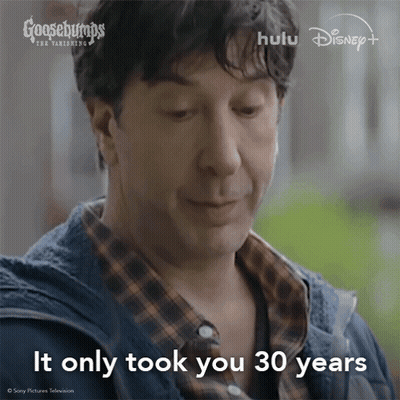 A Man Says It Only Took You 30 Years In A Goosebumps Ad GIF