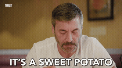 A Man Says It 'S A Sweet Potato While Eating GIF