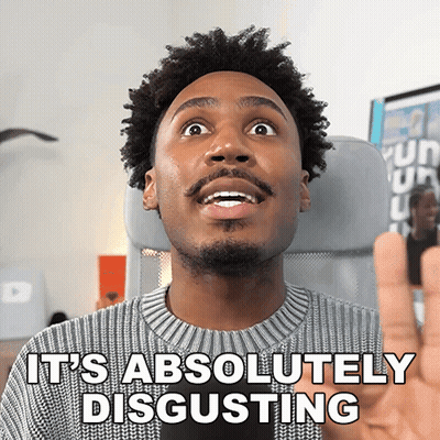 A Man Says It 'S Absolutely Disgusting With His Hand Up GIF
