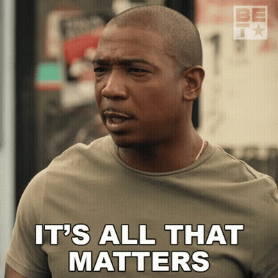 A Man Says It 'S All That Matters While Wearing A Grey Shirt GIF