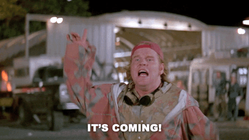 A Man Says It 'S Coming In A Movie Scene GIF