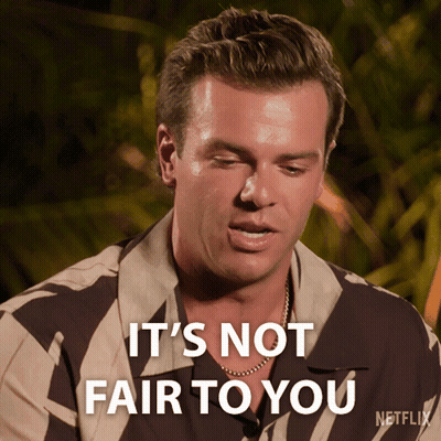 A Man Says It 'S Not Fair To You In A Netflix Advertisement GIF