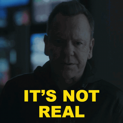 A Man Says It 'S Not Real In Yellow GIF
