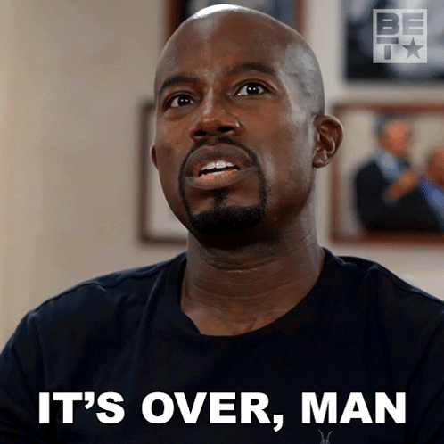 A Man Says It 'S Over Man In Front Of A Picture Of Obama GIF