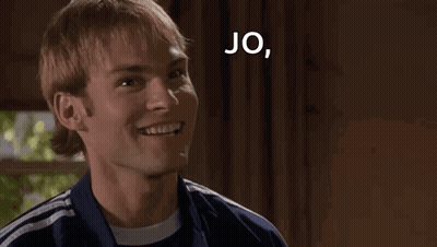 A Man Says Jo I Know Your Body In Front Of A Window . GIF
