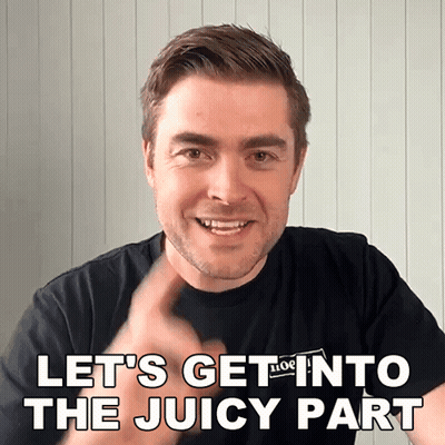 A Man Says Let 'S Get Into The Juicy Part With His Hand GIF
