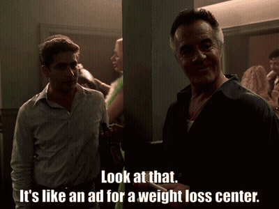 A Man Says Look At That It 'S Like An Ad For Weight Loss Center GIF