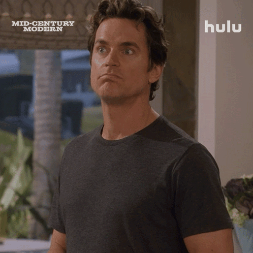 A Man Says Nope That 'S It In Front Of A Hulu Sign GIF