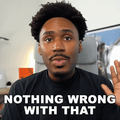 A Man Says Nothing Wrong With That In Front Of An Airplane GIF