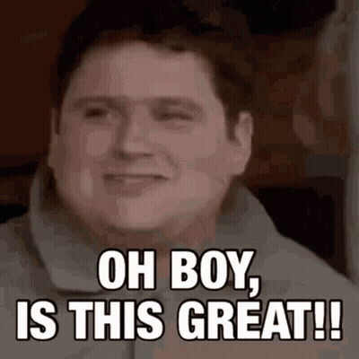 A Man Says Oh Boy Is This Great While Smiling GIF