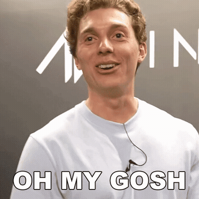 A Man Says Oh My Gosh While Wearing A White Shirt GIF