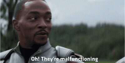 A Man Says Oh They 'Re Malfunctioning In Front Of Trees GIF