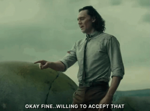 A Man Says Okay Fine Willing To Accept That While Pointing GIF