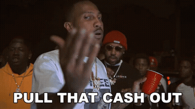 A Man Says Pull That Cash Out In Front Of A Crowd Of People GIF