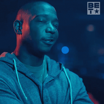 A Man Says Sounds Good To Me With A Blue Background GIF