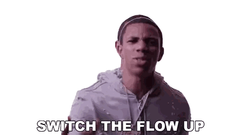 A Man Says " Switch The Flow Up " In Front Of Three Other People Sticker