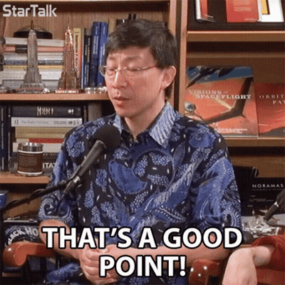 A Man Says That 'S A Good Point While Sitting In Front Of A Microphone GIF