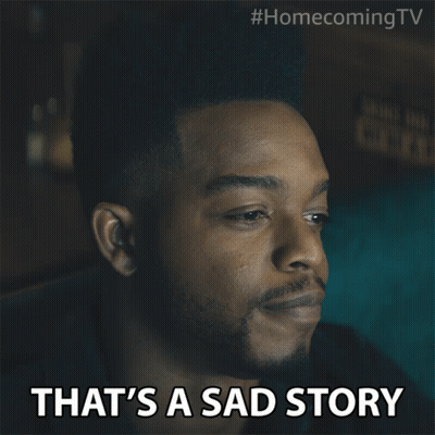 A Man Says That 'S A Sad Story In A Homecoming Tv Advertisement GIF