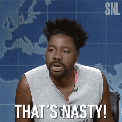 A Man Says That 'S Nasty In Front Of A Map Of The World GIF