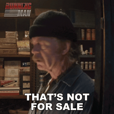 A Man Says That 'S Not For Sale In A Running Man Ad GIF