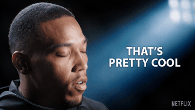 A Man Says That 'S Pretty Cool In Front Of A Blue Background GIF