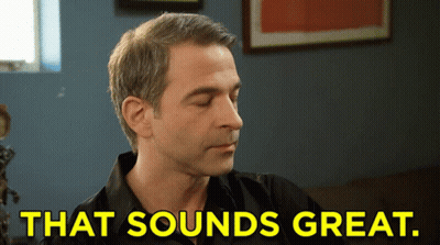 A Man Says That Sounds Great In Yellow GIF