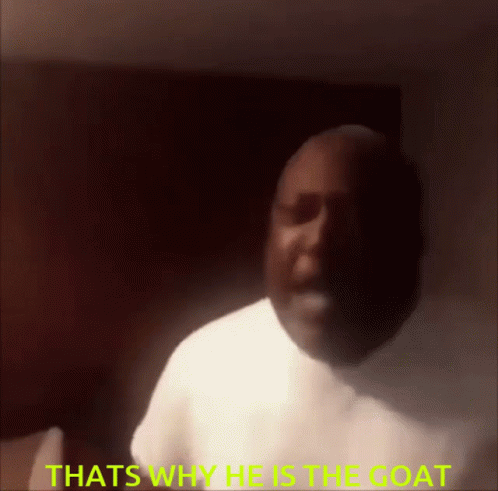 A Man Says Thats Why He Is The Goat In A Dark Room GIF