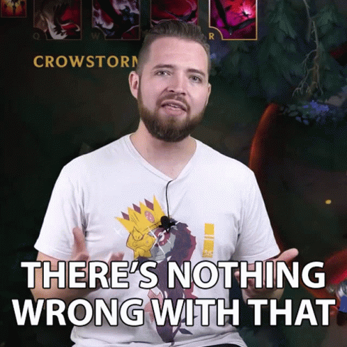 A Man Says There 'S Nothing Wrong With That In Front Of A Game Screen GIF