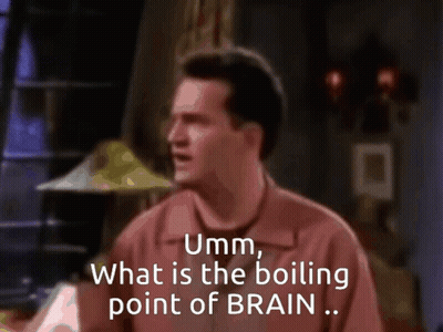 A Man Says " Umm What Is The Boiling Point Of Brain " In Front Of A Lamp GIF