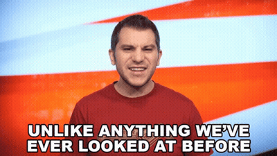 A Man Says " Unlike Anything We 'Ve Ever Looked At Before " In Front Of An American Flag GIF