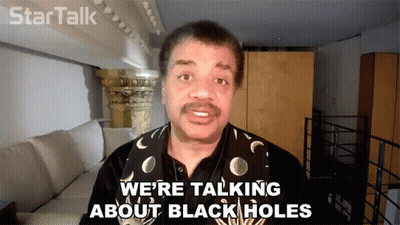 A Man Says We 'Re Talking About Black Holes In A Star Talk Video GIF